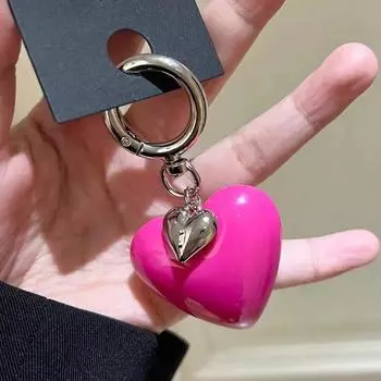 Милый универсальный креативный брелок в форме сердца, нежный автомобильный брелок Y2K, сладкая повседневная сумка, украшения, аксессуары, подарки розы красного