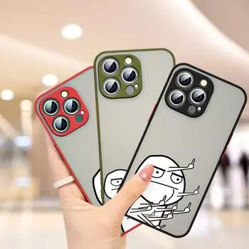 Милый узор с изображением лица M, прекрасный для Apple iPhone 13 12 11 Mini XS XR X Pro MAX 8 7 Plus, матовый полупрозрачный чехол для телефона Funda Capa iPhone 7 8