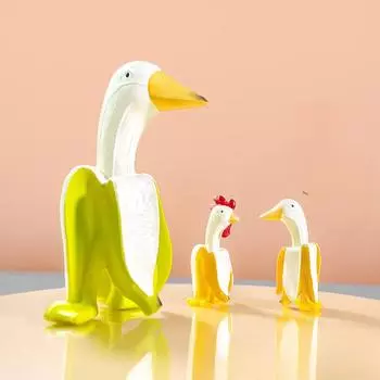 Милый, веселый, смешной и креативный банановый утенок, банановый цыпленок, домашний мультяшный декор, настольное украшение, подарок на день рождения