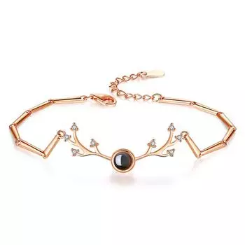 Милый винтажный олень с вашим проекционным браслетом, 100 продвинутых чувств, браслет «Я люблю ваш язык» Adjustable size