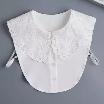 Милый воротник-подделка с лацканами для женской рубашки, съемный воротник, полусорочка, блузка, хлопковый белый воротник, топ для девочек, свитер, декор