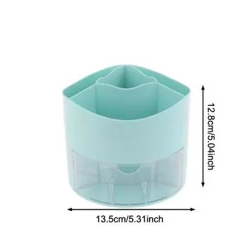 Милый вращающийся держатель для ручек, настольный ящик, ящик для канцелярских принадлежностей, чехол, школьный офисный стол, Kawaii, коробка для хранения канцелярских принадлежностей, органайзер, наклейки фиолетовый