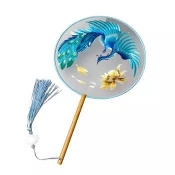 Милый вышитый шелковый веер с пандой, вышитый круглый веер в китайском стиле, веер туань для ханфу, реквизит для фотосъемки Style 4