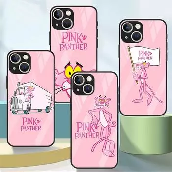 Милый забавный чехол из закаленного стекла с розовой пантерой для Apple iPhone 11 13 Pro Max SE 7 8 + 12 Mini 14 Plus X XS XR 6 6S, чехол для телефона Sac iPhone 6 6S Plus