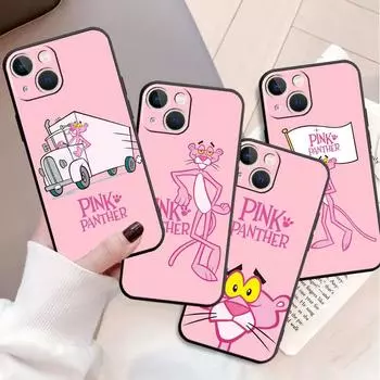 Милый забавный чехол с розовой пантерой для Apple iPhone 14 11 13 Pro Max 7 8 Plus 12 Mini XR X SE XS 6 6S 5 5S 7 + 8 + задняя крышка из ТПУ для телефона iPhone 5 5S SE