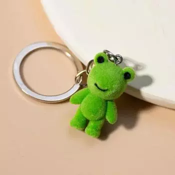 Милый зеленый лягушонок держатель для ключей маленький симпатичный ворсовый лягушонок фигурка брелок забавные брелки для детей