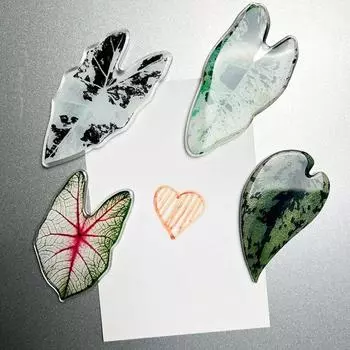 Милый зеленый магнит на холодильник с растением, акриловые магниты на холодильник, наклейки, наклейки 8