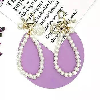 Милый жемчужный брелок для женщин и девочек, блестящий жемчужный шарик, ракушка, сумка для телефона, рюкзак, подвеска, аксессуар для автомобильного ключа, брелок, подвеска as the picture