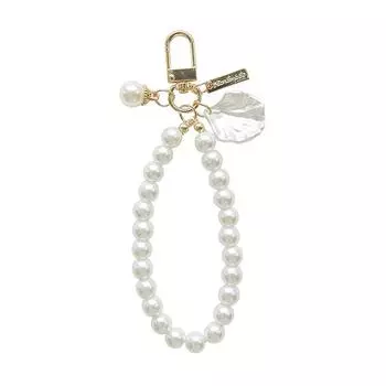 Милый жемчужный брелок, роскошные женские украшения, блестящая жемчужная сумка, рюкзак, подвеска, автомобильный чехол, телефон, новый ключ Q4P7 White-One size