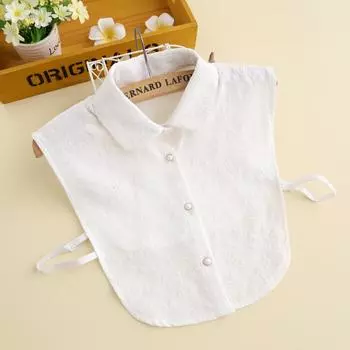 Милый жемчужный цветок искусственный воротник край воротника винтажный ручной работы искусственный воротник рубашка воротник пуговица бежевый B18