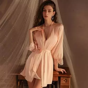 Милый женский пижамный комплект, платье на тонких бретельках, высокий разрез, сексуальная пижама для женщин, сексуальная One Size