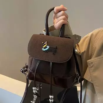 Милый женский ретро-рюкзак в стиле колледжа, небольшой женский модный рюкзак, дорожная сумка коричневый