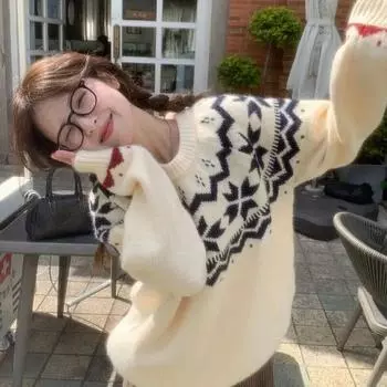 Милый женский свитер в ленивом стиле, лоскутный дизайн, женский трикотаж, осень-зима, свободный мягкий клейкий пуловер с круглым вырезом S серый