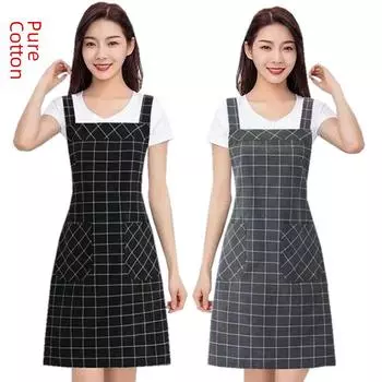Милый женский водонепроницаемый и маслостойкий хлопковый фартук с поясом - модная одежда для готовки на домашней кухне и рекламная печать