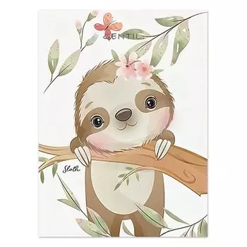 Милый Жираф Слон Лев Зебра Животные Джунглей Настенное Искусство Холст Живопись Скандинавские Постеры и Принты Настенные Картины Декор Детской Комнаты 21cm30cm NoFrame