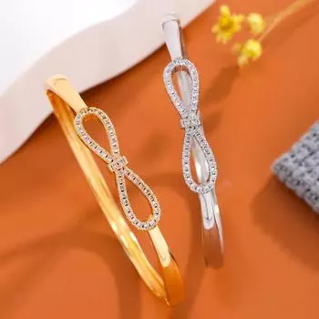 Милый золотой браслет-бантик для повседневной носки, браслет-бантик для молодых роскошных аксессуаров 17CM