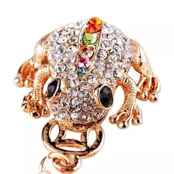 Милый золотой лук розовый бриллиант лягушка брелок автомобильный аксессуар сумка брелок подарок разноцветный