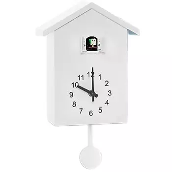 MIMIA Часы с кукушкой Настенные часы Настольные часы 2Way Настенные маятниковые часы Тихие милые стресс скандинавский интерьер Антикварные голуби (белый) белый