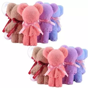 MIMIA Small Cute Present White Return Towel Individually Wrapped Colors x 2 Total of 10 Gift, Towel, Handkerchief, Gift, Prize, Wedding, Day, Gift,