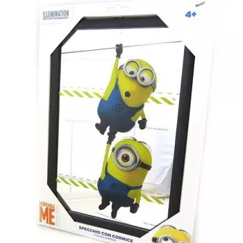 Миньоны [M6387] - Зеркало «Миньоны» желто-синее (32x22 см)