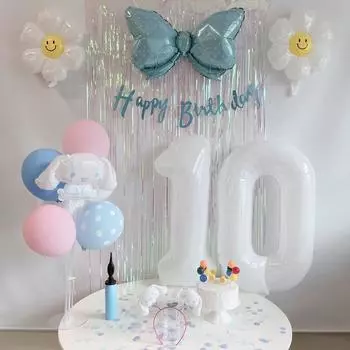 Min s Select Воздушный шар для дня рождения Sanrio Cinnamoroll, повязка на голову, набор принадлежностей для дня рождения, номер 10