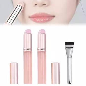 Minarena Lip Silicone Concealer Set of Round Head Makeup Eye Shadow Lip Lipstick Easy to Silicone Concealer Brush for Включает в себя плоскую кисть для макияжа,