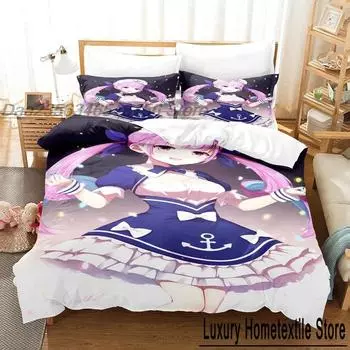 Minato Aqua Bedding Set Single Twin Full Queen King Size Bed Set Aldult Kid Bedroom Duvetcover Sets 3D Print Anime bed sheet set 70x133cm 2pcs