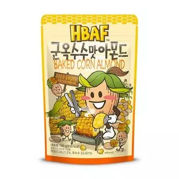 Миндаль со вкусом жареной кукурузы BAF, 190 г, 1 шт., корейские орехи