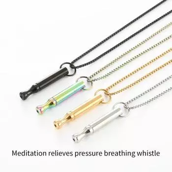 Mindful Breathing Necklace Stainless Steel Anxiety Reduction Necklace Stress And Panic Relief Necklace Adjustable Meditation Inner Peace Necklace