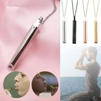 Mindful Breathing Necklace Stainless Steel Anxiety Reduction Necklace Stress And Panic Relief Necklace Adjustable Meditation Inner Peace Necklace