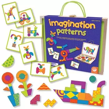 MindWare Wooden Imagination Pattern Create Shapes with Magnetic Pieces 68210 Оригинальный продукт