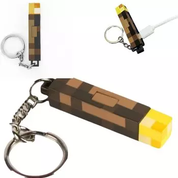 Minecraft Goods Light Keychain Torch Light Torch Goods Minecraft Goods Torch Перезаряжаемый зарядный кабель в комплекте 1 шт. [profit.relaxed]