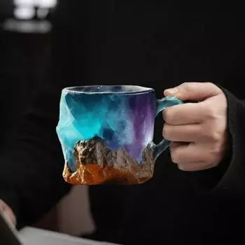 Минеральная хрустальная кружка для кофе, чашка для воды, новинка, кружки для напитков, цветные полупрозрачные кружки для чая