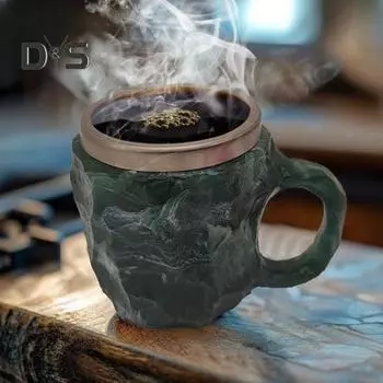 Минеральная искусственная хрустальная кофейная кружка с уникальным хрустальным текстурированным дизайном, новинка, чашка для напитков, удобная ручка, универсальная питьевая чашка для домашнего офиса фиолетовый