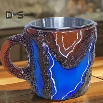 Минеральная искусственная хрустальная кофейная кружка, уникальный новый дизайн, практичная ручка, можно мыть в посудомоечной машине, чайная кружка, рождественский подарок для домашнего офиса H