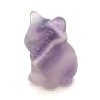 Mineral specimen 30mm cat shape (amethyst) фиолетовый