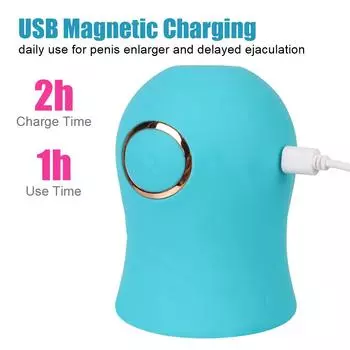 Минет Эротические секс-игрушки Мужской тренажер для головки Увеличение члена Мастурбатор для пениса Задержка эякуляции Насос Сосание Вибратор для мужчин
