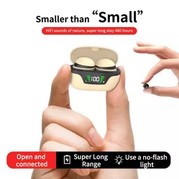 Mini12 Мини-гарнитура для сна Bluetooth 5.3 Беспроводные невидимые наушники Спортивные водонепроницаемые HIFI стерео наушники с шумоподавлением для Xiaomi Huawei белый