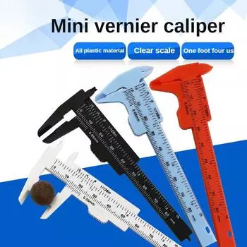 Мини 0-80 мм Двойная шкала Пластиковый штангенциркуль Линейка Измерительный ученический штангенциркуль Размер инструмента белый