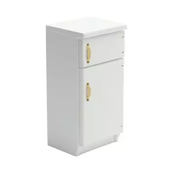 Мини 1:12 Морозильник Деревянный Холодильник Кукольный домик Миниатюрный Белый Холодильник