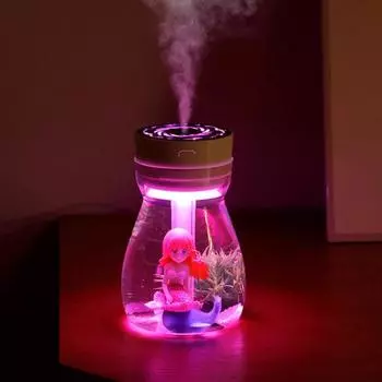 Мини-2 режима увлажнитель воздуха Русалка пейзаж USB распылитель мелкого тумана аромат масла диффузор с красочным светом бытовой очиститель воздуха синий