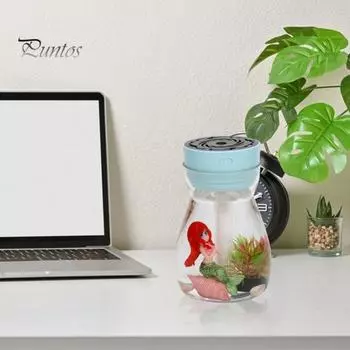 Мини-2 режима увлажнитель воздуха Русалка пейзаж USB распылитель мелкого тумана аромат масла диффузор с красочным светом бытовой очиститель воздуха синий