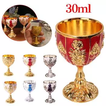 Мини 30 мл металлические бокалы для вина винтажный европейский стиль винный бокал шампанское коктейльные бокалы барная посуда для напитков украшение дома чашка <50ml