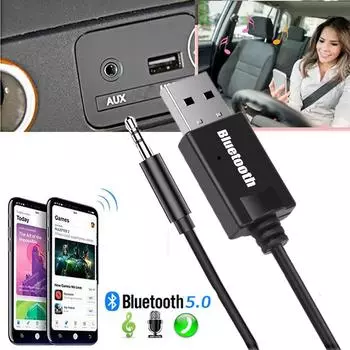 Мини 3,5 мм разъем AUX Bluetooth приемник автомобильный комплект аудио MP3 музыка USB Dongle адаптер для беспроводной клавиатуры FM радио динамик