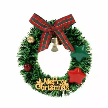 Mini 3D Christmas Magnetic Wreaths Creative Christmas Wreaths Decoration Home Decoration Style 1