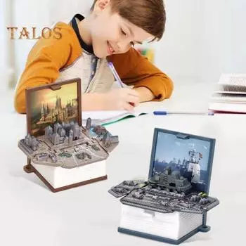 Мини 3D складная книга брелок Popping Mini World подвесное украшение крошечная кофейня Great Wall Castle складная книга брелок кулон C