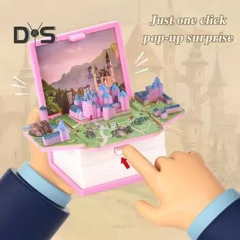 Мини 3D складная книга брелок Popping Mini World подвесное украшение крошечная кофейня Great Wall Castle складная книга брелок кулон B