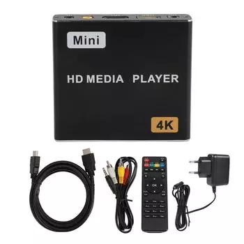 Мини 4K HD медиаплеер HD мультимедийный интерфейс AV USB карта памяти ИК интерфейс Full HD цифровой US Plug