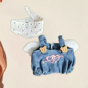 Мини 6 дюймов Кукольная Одежда Брюки Наряды с Шарфом Милые Аксессуары Одежда