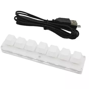 Мини-7-клавишная клавиатура OSU на заказ, USB-проводная белая программируемая механическая рабочая клавиатура для игр Macropa H8D8